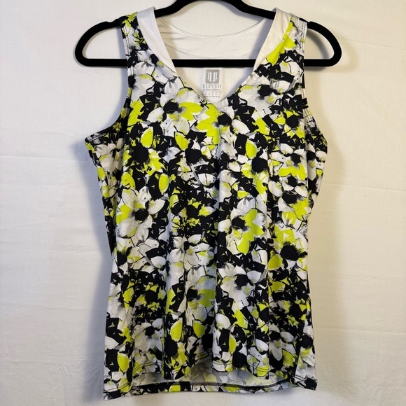 Venus Williams Tops - EleVen by Venus Williams Women's Floral Tank Top Yellow and Black Size M